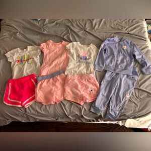 Champion Kids 3T Bundle of 4 Matching Sets Pink & Purple Tops Shorts Sweatpants